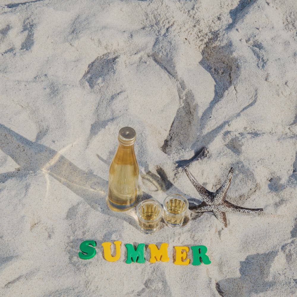 drink letters beach